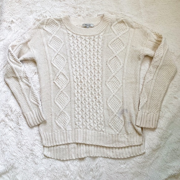 Madewell Sweaters - Madewell Cream Cable-Knit Sweater